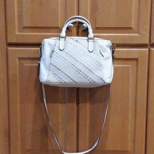 Elliot Lucca Cosette Leather Satchel Crossbody Bag Cream Lk.New